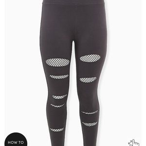 TORRID legging with fishnet cutouts